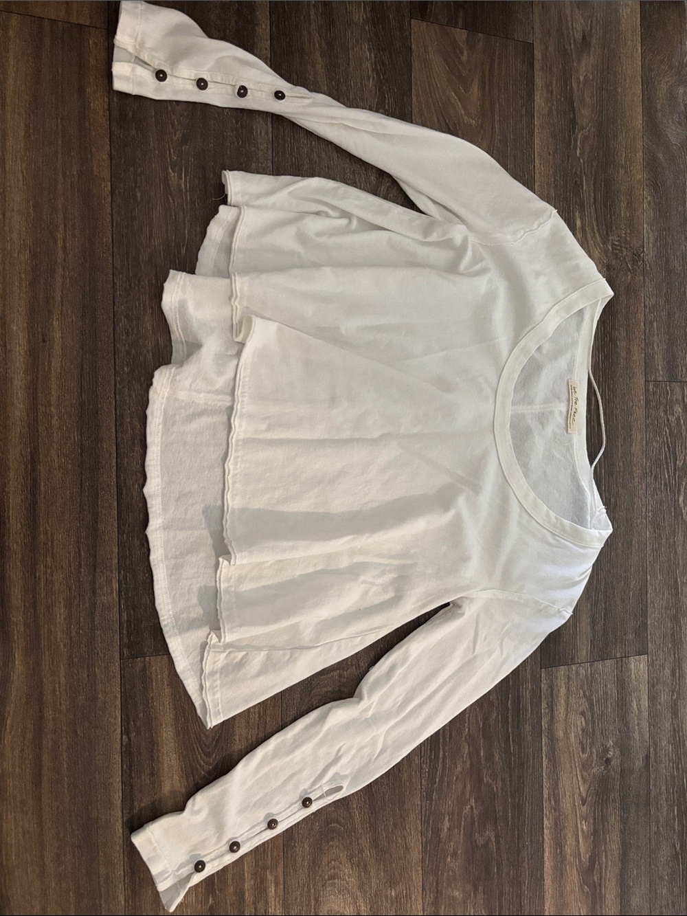 We the free white long sleeve with buttons